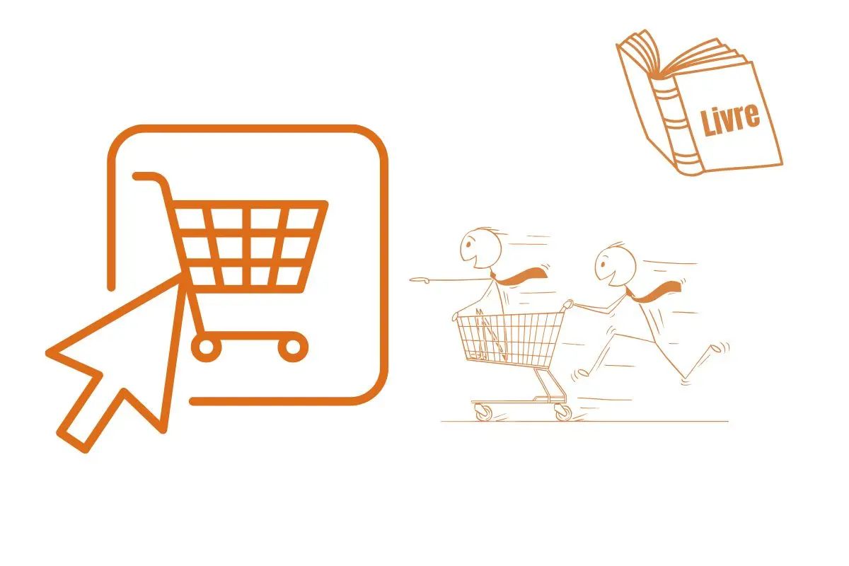 Shopping en ligne livre broché - clients dynamiques avec panier course