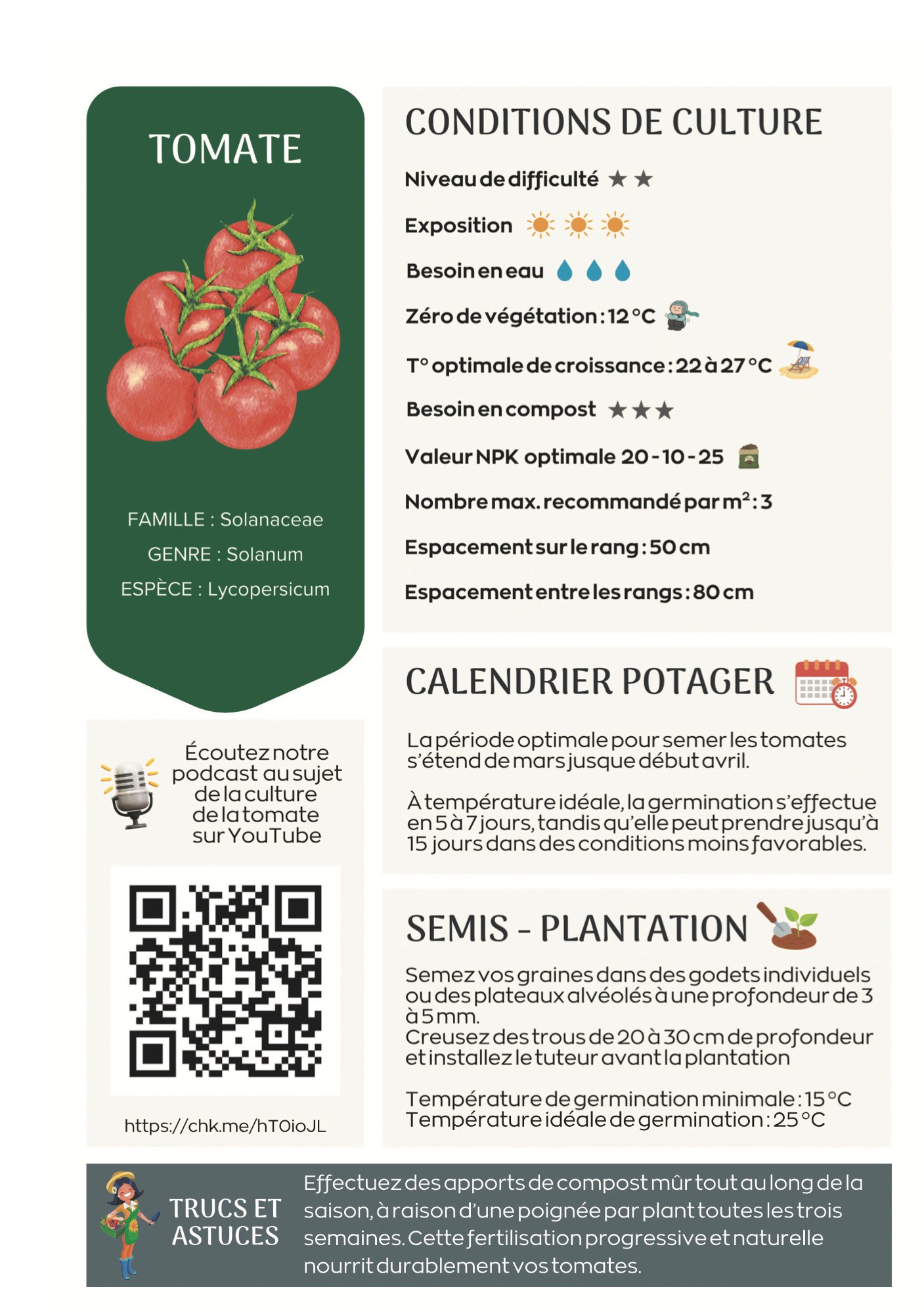 Fiche de culture journal de bord du potager 2026