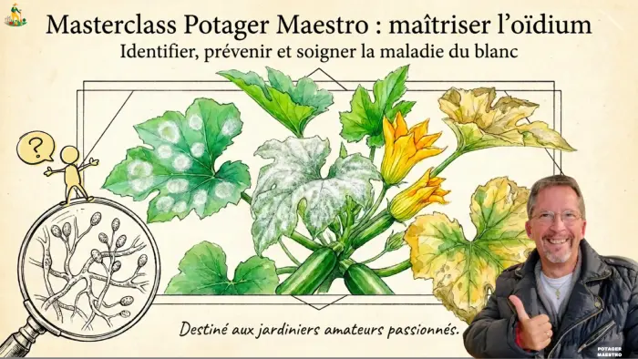 Masterclass oïdium : identifier et soigner la maladie du blanc sur courgettes au potager - Potager Maestro